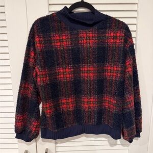 Plaid Fuzzy Sweater